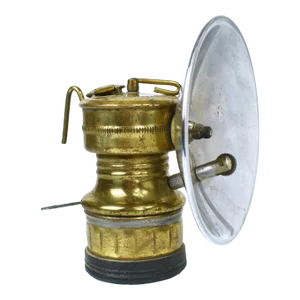 Mid 20th Century Brass Miners Lamp With Reflector