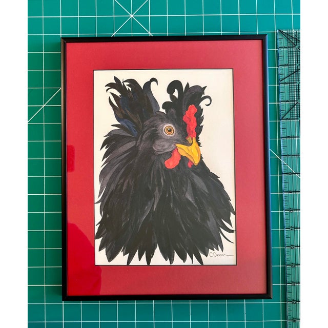 Original Watercolor Illustration on Paper “Little Black Snapdragon” Framed For Sale - Image 10 of 12