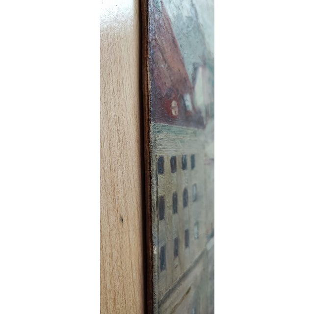 Marcel Ducret, Landscape at the Bridge, 1950s, Oil & Wood For Sale - Image 9 of 11