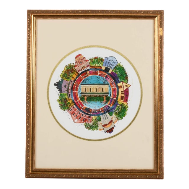 Framed Noland Anderson Historic Synagogue Art Print For Sale