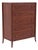 T.H. Robsjohn Gibbings Widdicomb Walnut Five Drawer Chest Klismos Leg Book Matched For Sale