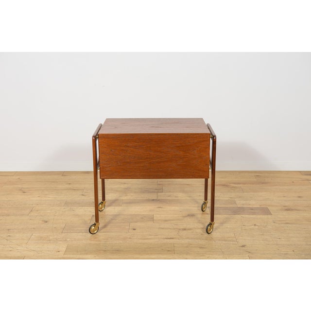 Mid-Century Modern Teak Serving Trolley on Castors, Denmark, 1960s For Sale - Image 4 of 18