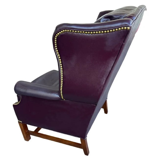 Late 20th Century Sam Moore Vintage Deep Grape Color Chair With Nailhead Trim For Sale - Image 5 of 8