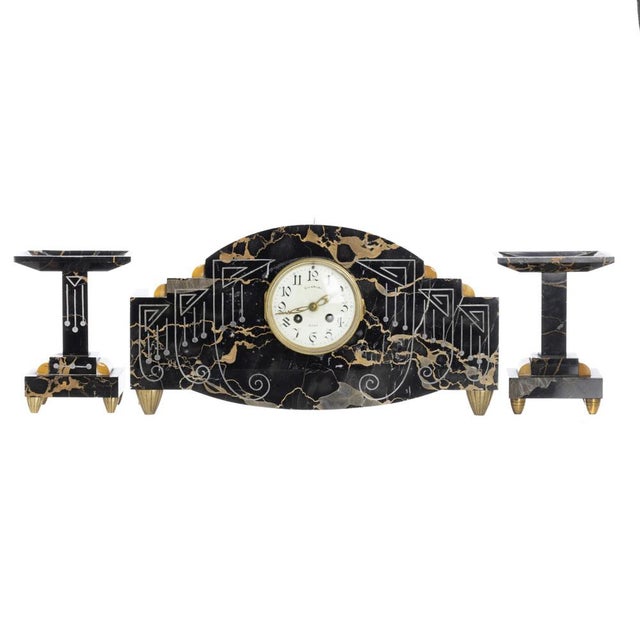 Brown Art Deco Setting from Charvet Lyon, Set of 3 For Sale - Image 8 of 8