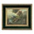 19th Century Style European Landscape Oil Painting, Giltwood & Green Velvet Frame For Sale