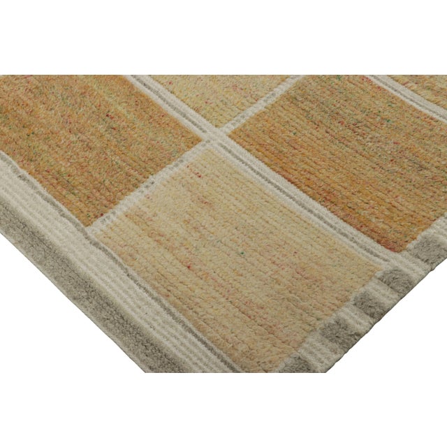 Rug & Kilim’s Scandinavian Style Rug, Beige-Brown With Square Geometric Patterns For Sale In New York - Image 6 of 8