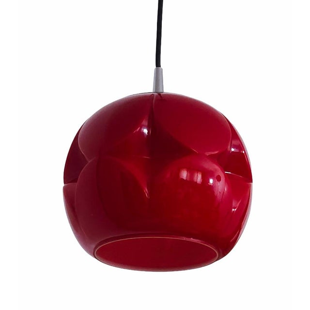 Mid-Century German Glass Pendant Lamp from Peil & Putzler, 1970s, in Very Good conditions. Designed 1970 to 1979 This...