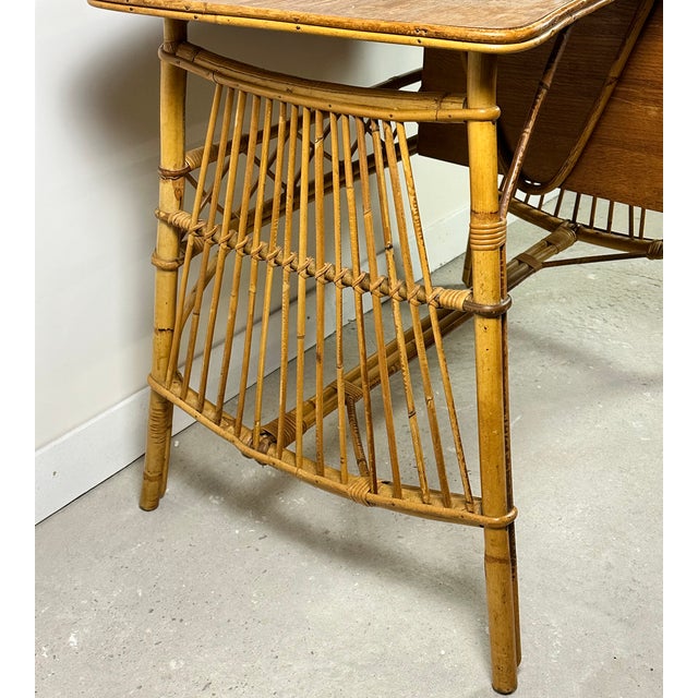 Brown Vintage Rattan Desk, 1960s For Sale - Image 8 of 12