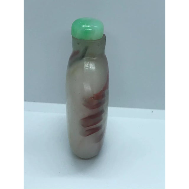 Vintage Beijing Glass Snuff Bottle With Colorful Striations For Sale - Image 4 of 13