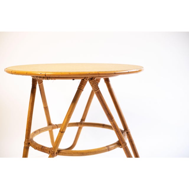 Wood Vintage Side Table in Bamboo and Rattan For Sale - Image 7 of 9