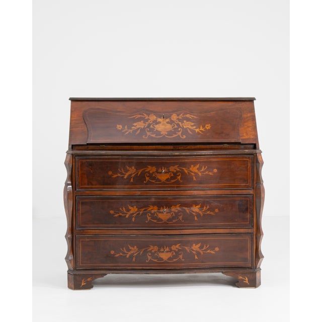 19th Century Fine Inlaid Secretary Desk For Sale - Image 9 of 16