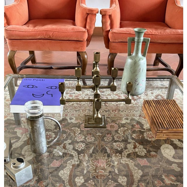 Modern Brass Sculptural 9-Light Candelabra by Lars Bergsten for Gusum, Sweden, 1992 For Sale - Image 14 of 15