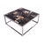 Black Organic Modern Square Sliced Petrified Wood Top Coffee Table For Sale - Image 8 of 11
