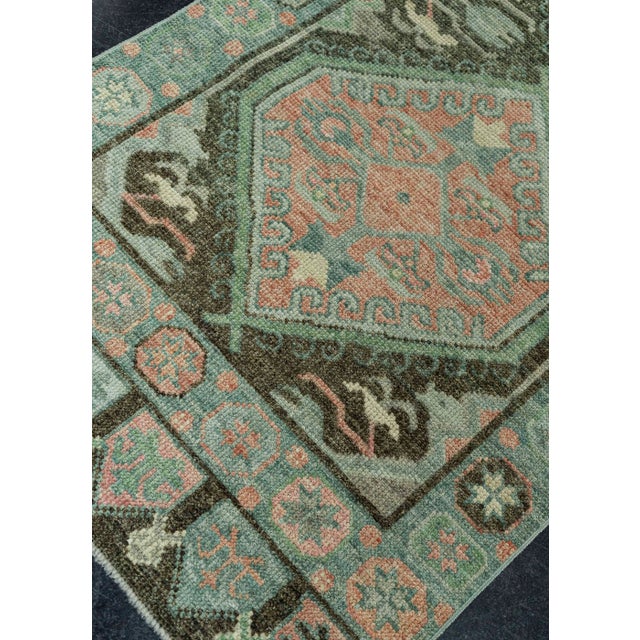Green Turkish Oushak Rug 2'10" x 10'6" #20024 For Sale - Image 8 of 8
