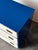 Blue & White Campaign Chest of Drawers With Brass Hardware, 1970s For Sale - Image 12 of 17