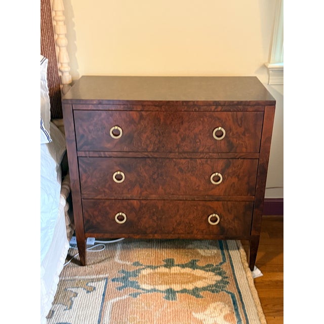 Modern History Three Drawer Burl Chest—two Available For Sale - Image 11 of 11