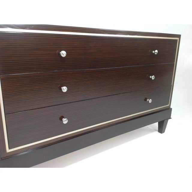 Wood 1990s Modern Style Dresser With Zebrano Finish For Sale - Image 7 of 8