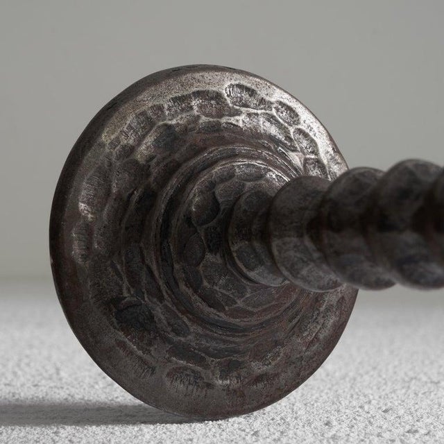 Metal Brutalist Hand Forged Candleholder in Metal, 1960s For Sale - Image 7 of 9