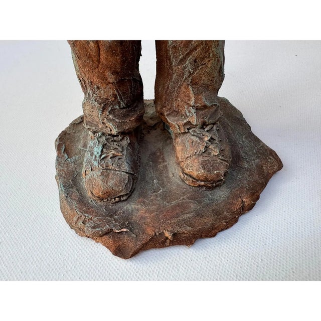 Mid 20th Century Kay Henkel Figural Sculpture Signed Ceramic Patinated Expressionist Figure For Sale - Image 9 of 12