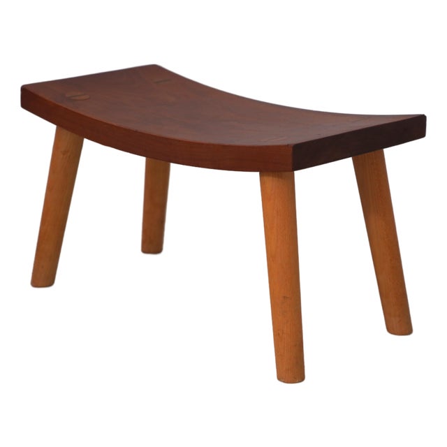 1990s Thomas Moser Cherry Curved Footstool For Sale