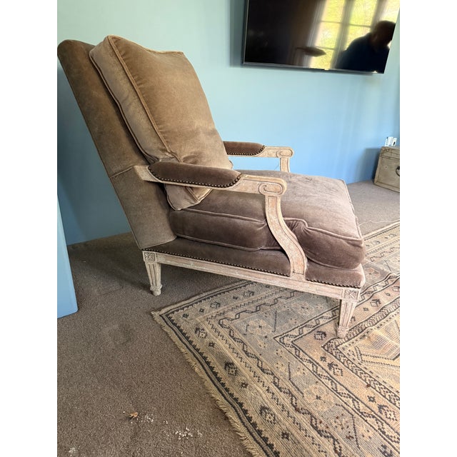 French Country Minton Spidell French Country Lounge Chair and Ottoman For Sale - Image 3 of 8