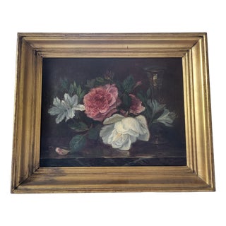 Amedee Baudit, French Floral Still Life, 1880, Oil on Canvas For Sale