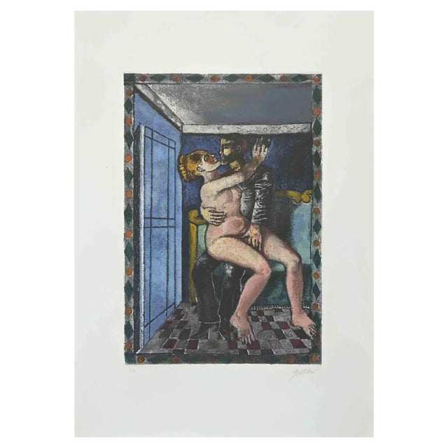 Franco Gentilini, The Lovers, Etching and Aquatint, 1970s For Sale