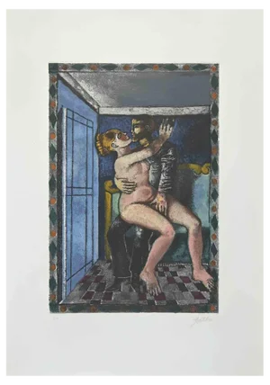 Franco Gentilini, The Lovers, Etching and Aquatint, 1970s
