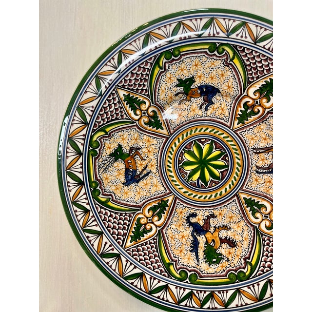 Traditional Coimbra Ceramic - Hand Painted Portuguese Plate For Sale - Image 3 of 13