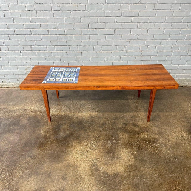 1950s Rosewood Coffee Table/Bench With Tile Inlay by Severin Hansen For Sale In Philadelphia - Image 6 of 11