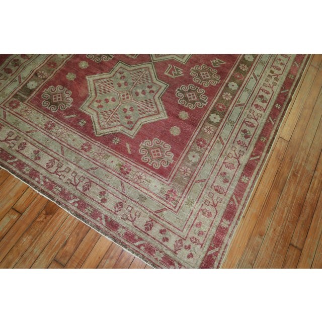 Late 20th Century Crimson Red Central Asian Rug - 5'4" x 8'5" For Sale - Image 17 of 18