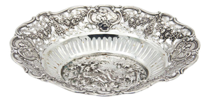Fruit Bowl Centerpiece in Cut-Out Silver