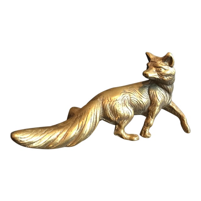 Solid Brass Fox Sculpture Chairish