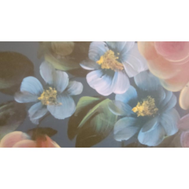 1950s Vintage Hand Painted Olive Metal Tray For Sale - Image 5 of 12