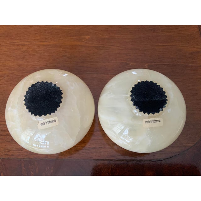 1970s 1970s Alabaster Votive Candle Planter/ Catchall - a Pair For Sale - Image 5 of 10