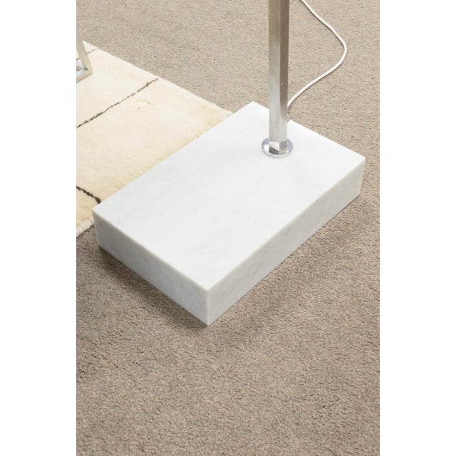 Mid Century Modern Adjustable Chrome Ball Arch Lamp With Marble Base For Sale In Detroit - Image 6 of 7