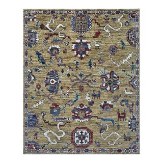 8.2x9.10 Sultanabad Persian Carpet With Animals, Camel For Sale