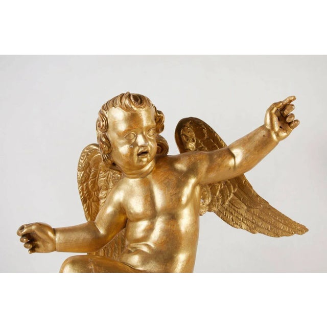 Rare, Early 19th Century, Gilded Presentational Cherubim, circa 1825 - A Pair For Sale In Los Angeles - Image 6 of 9