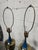 Highly unusual blue enamel and brass vented urn style lamps in the manner of Tony Paul. Guessing on the Westwood...