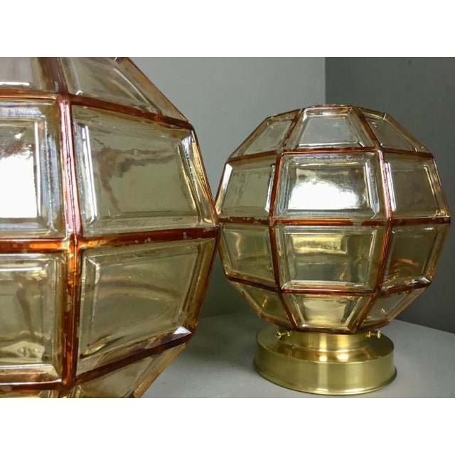 German Facetted Glass Ceiling Lamps, 1950s, Set of 2 For Sale - Image 9 of 10