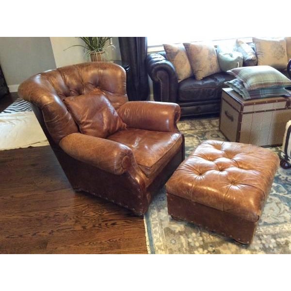 Restoration Hardware Buster Chair & Ottoman A Pair Chairish
