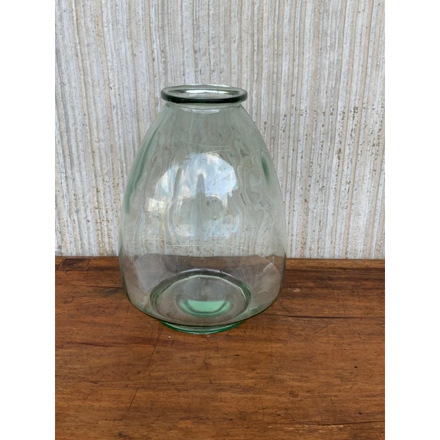 Large French Blown Clear Glass Demijohn Bottle For Sale - Image 18 of 18