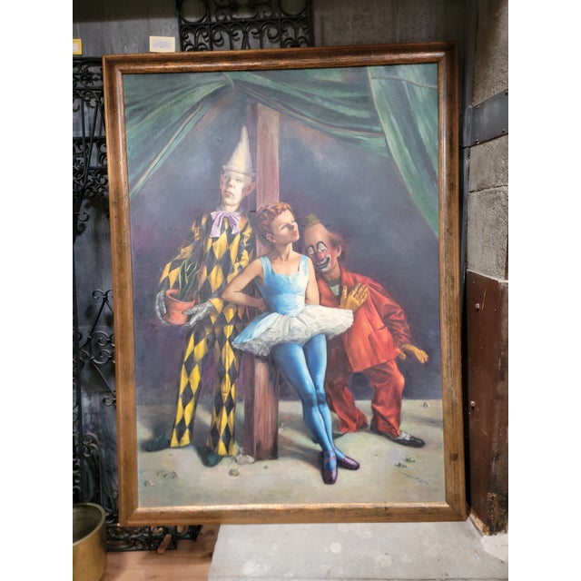 Painting by Max Hermann Clowns Circa. 1948 Large-Scale For Sale - Image 9 of 15