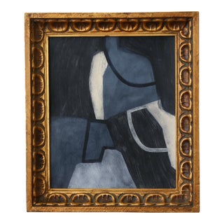 Original Framed Abstract Painting in Antique Gold Frame For Sale