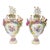 19th Century Meissen Rococo Style Flower-Encrusted Covered Urns From Germany For Sale