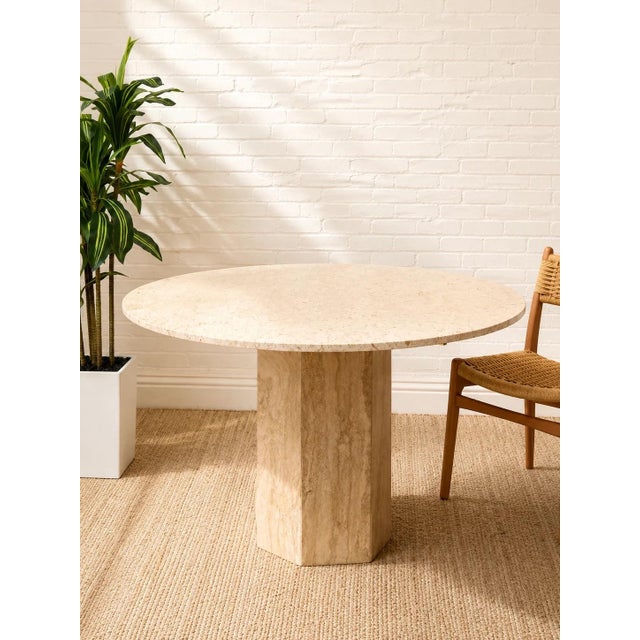 Mid 20th Century Travertine Table For Sale In Los Angeles - Image 6 of 9
