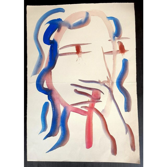 Mario Salmaso, Modern Girls, 1980, Mixed Media on Paper For Sale - Image 4 of 4