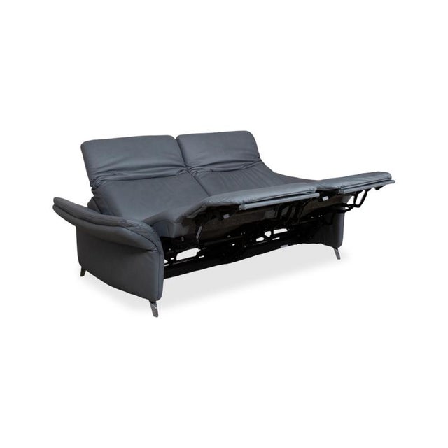 Himolla 1065 Leather Two-Seater Blue Grey Electric Function Sofa For Sale - Image 6 of 18