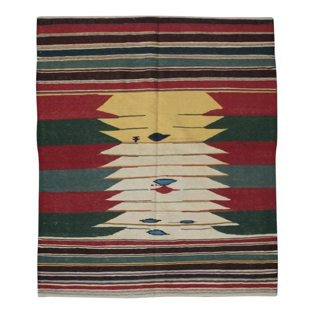 Antique Kilim Rug 3'10'' x 4'7'' For Sale