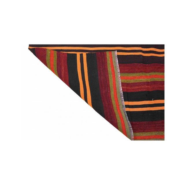 1960s Striped Vintage Turkish Kilim Rug - 5`3" X 11`6" For Sale - Image 5 of 6